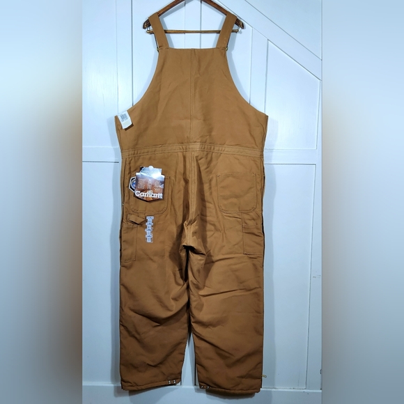 NWT Carhartt Vintage R04 Duck Quilt Lined Double Knee Canvas Overall Tan 50x30 - Picture 6 of 14